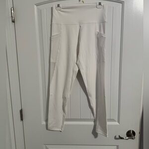AERIE white 7/8 mesh leggings size xl NWOT